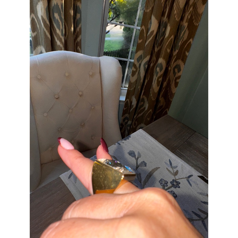 Michael Kors Statement Ring Gold Square Rhineston… - image 5